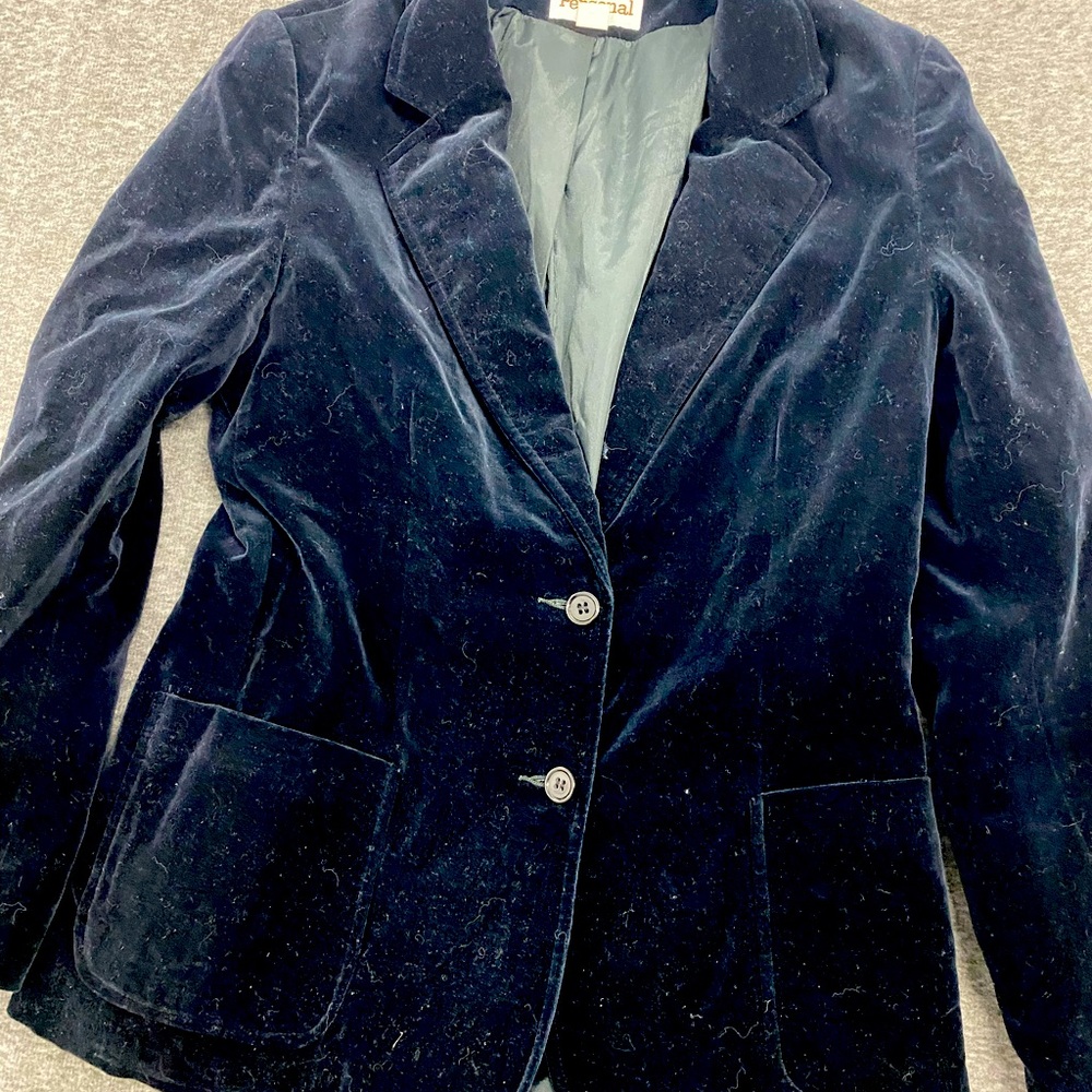 Personal navy velvet blazer vtg size 12